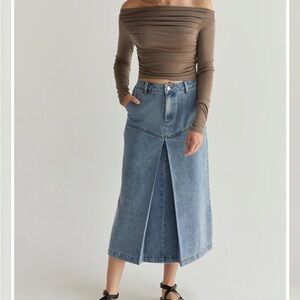 Crescent Denim Blue Skirt
